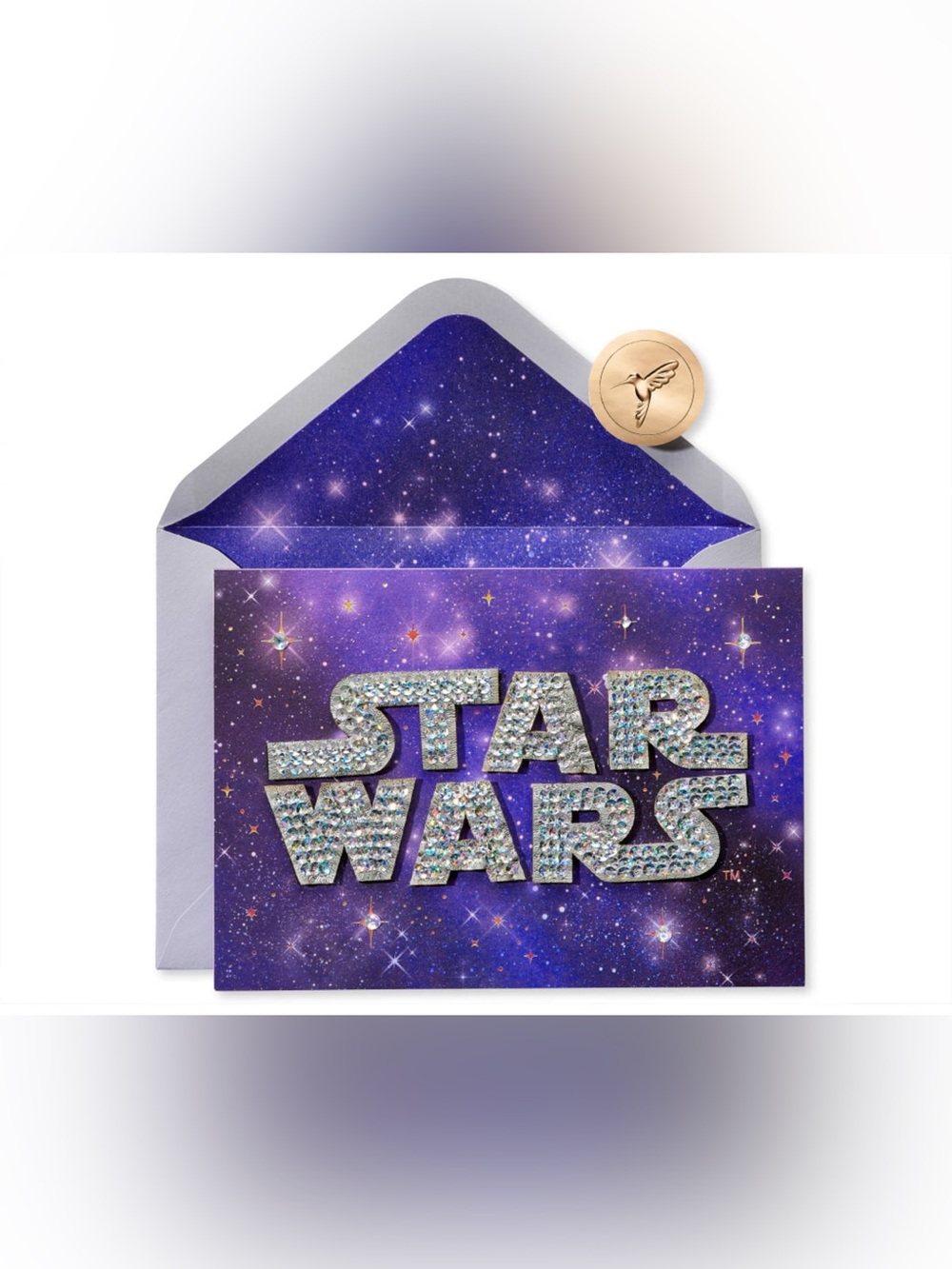 NEW Star Wars Purple Sparkle Galaxy Birthday Card - copy for double exposure